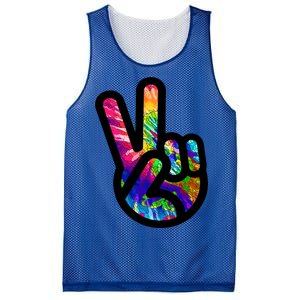 Retro Peace Sign Hand Mesh Reversible Basketball Jersey Tank