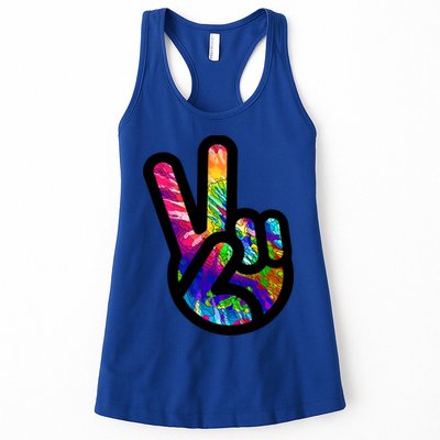 Retro Peace Sign Hand Womens Tank Top