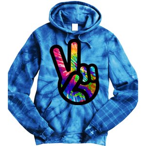 Retro Peace Sign Hand Tie Dye Hoodie