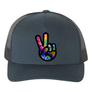 Retro Peace Sign Hand Yupoong Adult 5-Panel Trucker Hat