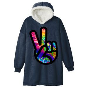 Retro Peace Sign Hand Hooded Wearable Blanket