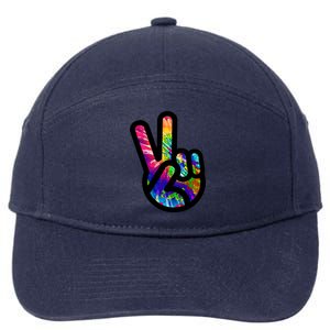 Retro Peace Sign Hand 7-Panel Snapback Hat