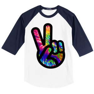 Retro Peace Sign Hand Baseball Sleeve Shirt