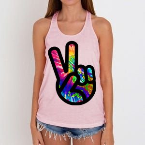 Retro Peace Sign Hand Women's Knotted Racerback Tank