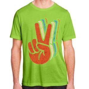 Retro Peace Symbol Hand Adult ChromaSoft Performance T-Shirt