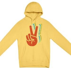 Retro Peace Symbol Hand Premium Pullover Hoodie