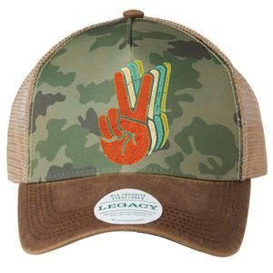 Retro Peace Symbol Hand Legacy Tie Dye Trucker Hat