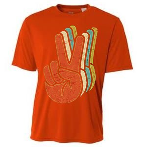 Retro Peace Symbol Hand Cooling Performance Crew T-Shirt