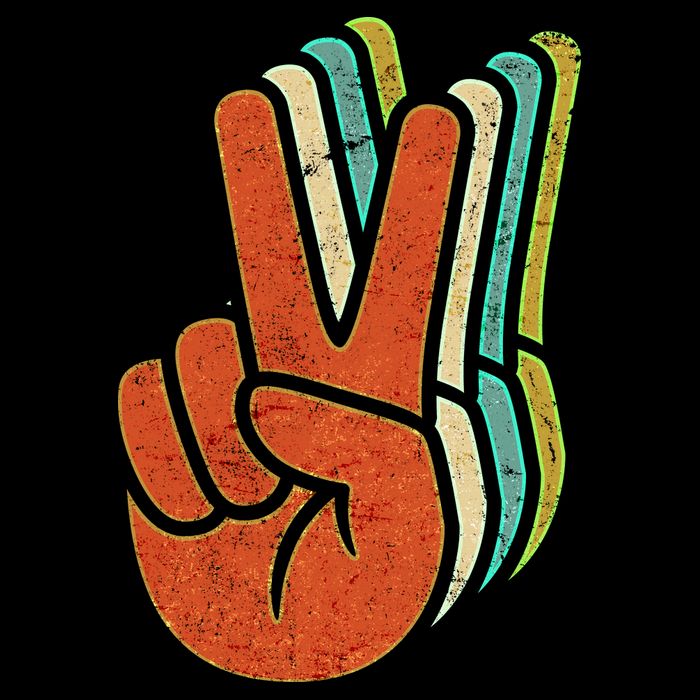Retro Peace Symbol Hand Impact Tech Backpack