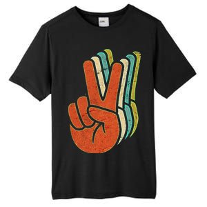 Retro Peace Symbol Hand Tall Fusion ChromaSoft Performance T-Shirt