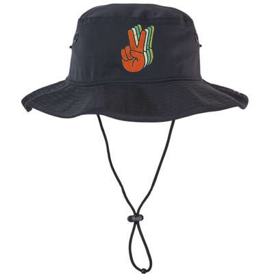 Retro Peace Symbol Hand Bucket Hat