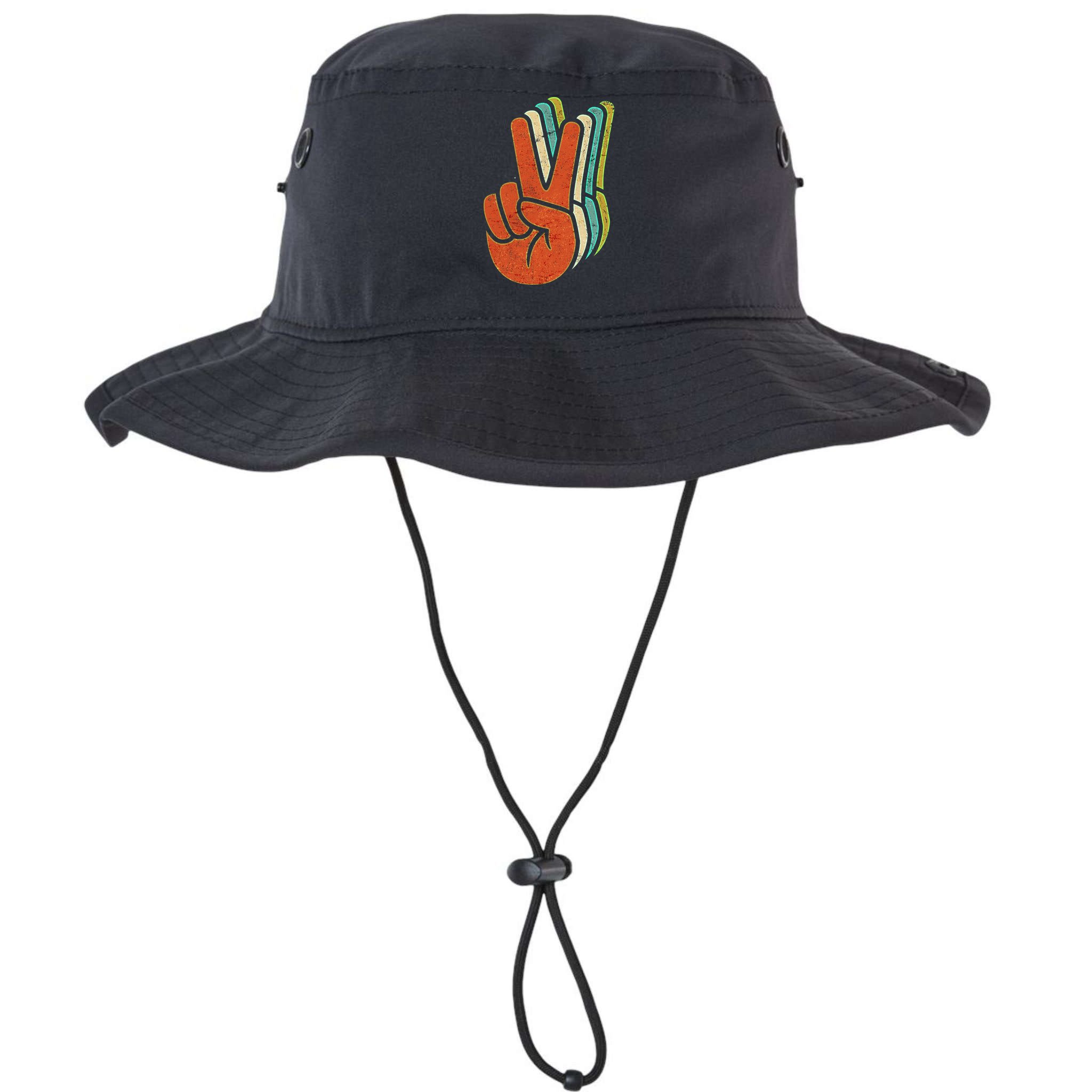 Retro Peace Symbol Hand Bucket Hat