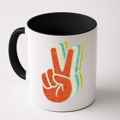 Retro Peace Symbol Hand Mug