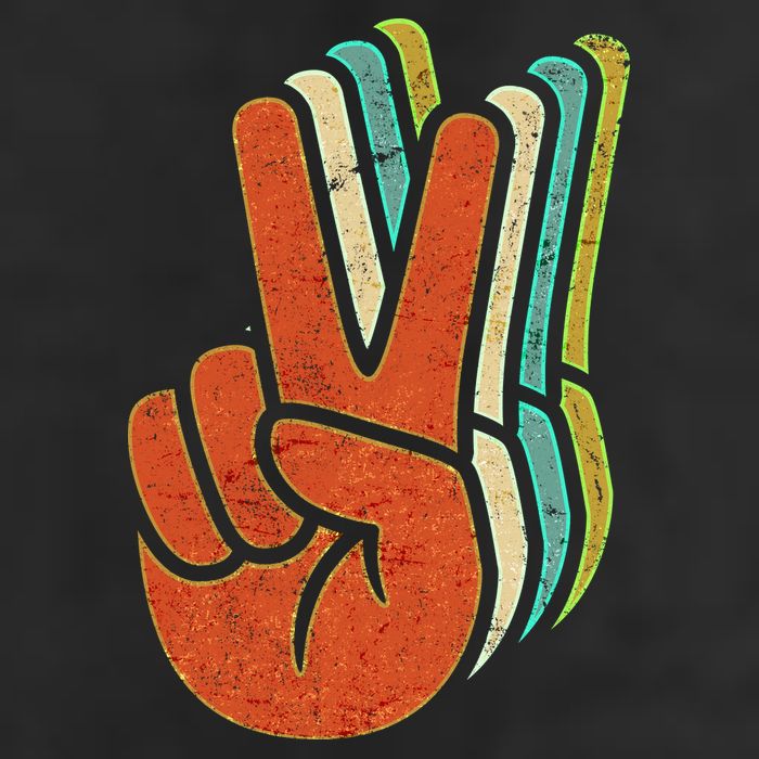 Retro Peace Symbol Hand Beanie