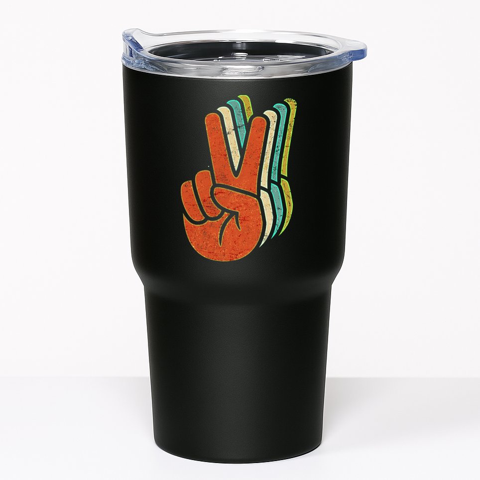 Retro Peace Symbol Hand Tumbler