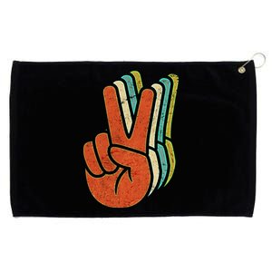 Retro Peace Symbol Hand Grommeted Golf Towel