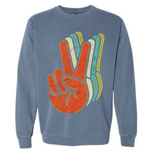 Retro Peace Symbol Hand Garment-Dyed Sweatshirt