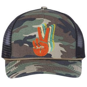 Retro Peace Symbol Hand Retro Rope Trucker Hat Cap