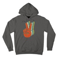 Retro Peace Symbol Hand Hoodie