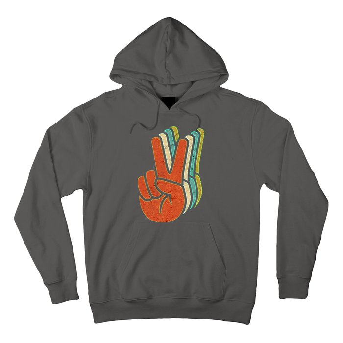 Retro Peace Symbol Hand Hoodie