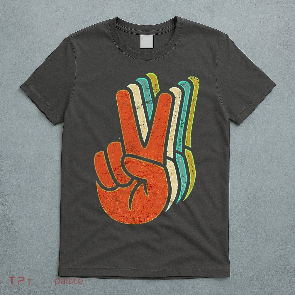 Retro Peace Symbol Hand T-Shirt