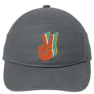 Retro Peace Symbol Hand 7-Panel Snapback Hat