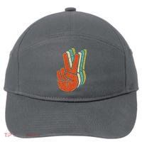 Retro Peace Symbol Hand 7-Panel Snapback Hat