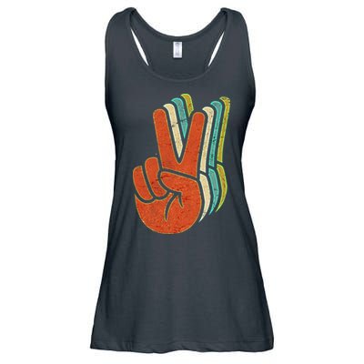 Retro Peace Symbol Hand Ladies Essential Flowy Tank