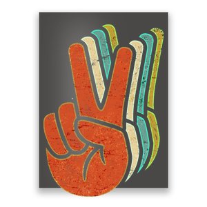 Retro Peace Symbol Hand Poster