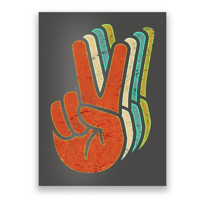 Retro Peace Symbol Hand Poster