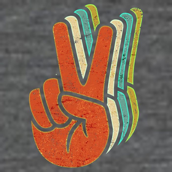 Retro Peace Symbol Hand Poster
