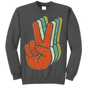 Retro Peace Symbol Hand Tall Sweatshirt