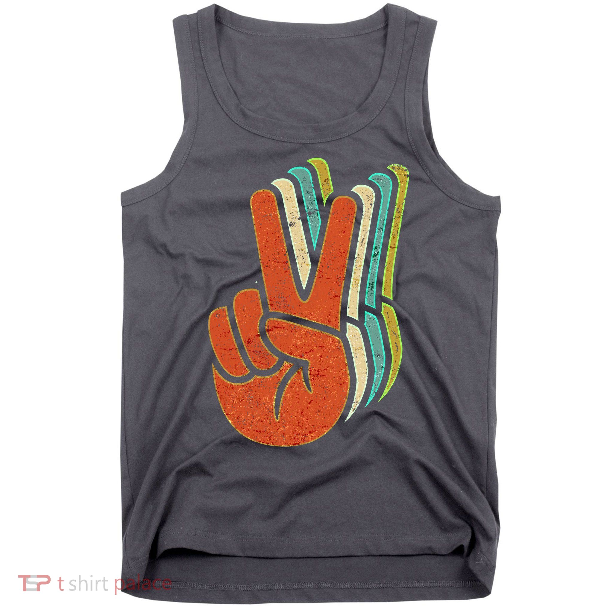 Retro Peace Symbol Hand Tank Top