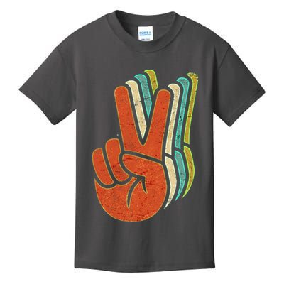 Retro Peace Symbol Hand Kids T-Shirt