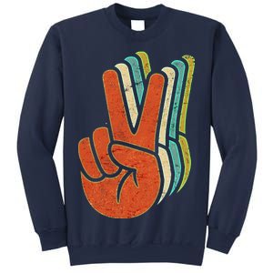 Retro Peace Symbol Hand Sweatshirt