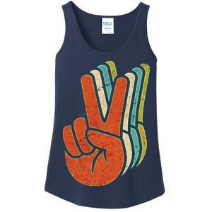 Retro Peace Symbol Hand Ladies Essential Tank