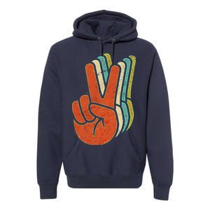 Retro Peace Symbol Hand Premium Hoodie