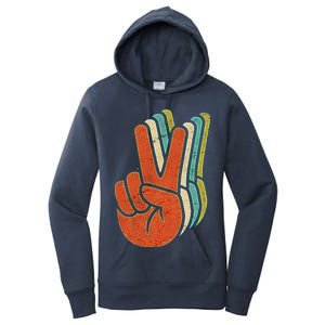 Retro Peace Symbol Hand Women's Pullover Hoodie