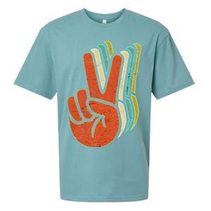 Retro Peace Symbol Hand Sueded Cloud Jersey T-Shirt