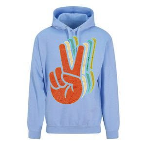 Retro Peace Symbol Hand Unisex Surf Hoodie