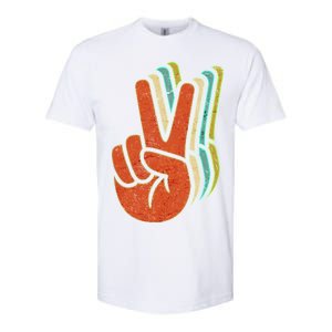 Retro Peace Symbol Hand Softstyle CVC T-Shirt