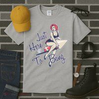 Retro Pin Up Just Here To Bang Tall T-Shirt