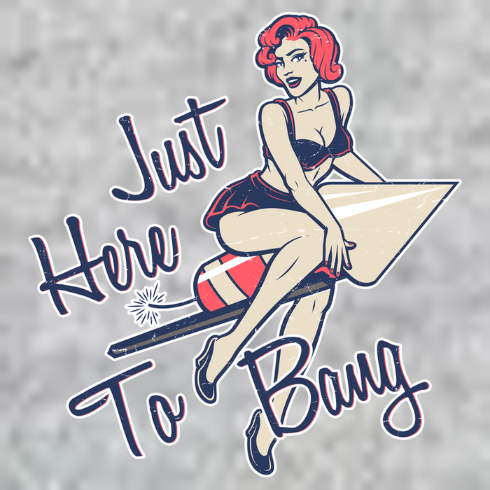 Retro Pin Up Just Here To Bang Premium T-Shirt