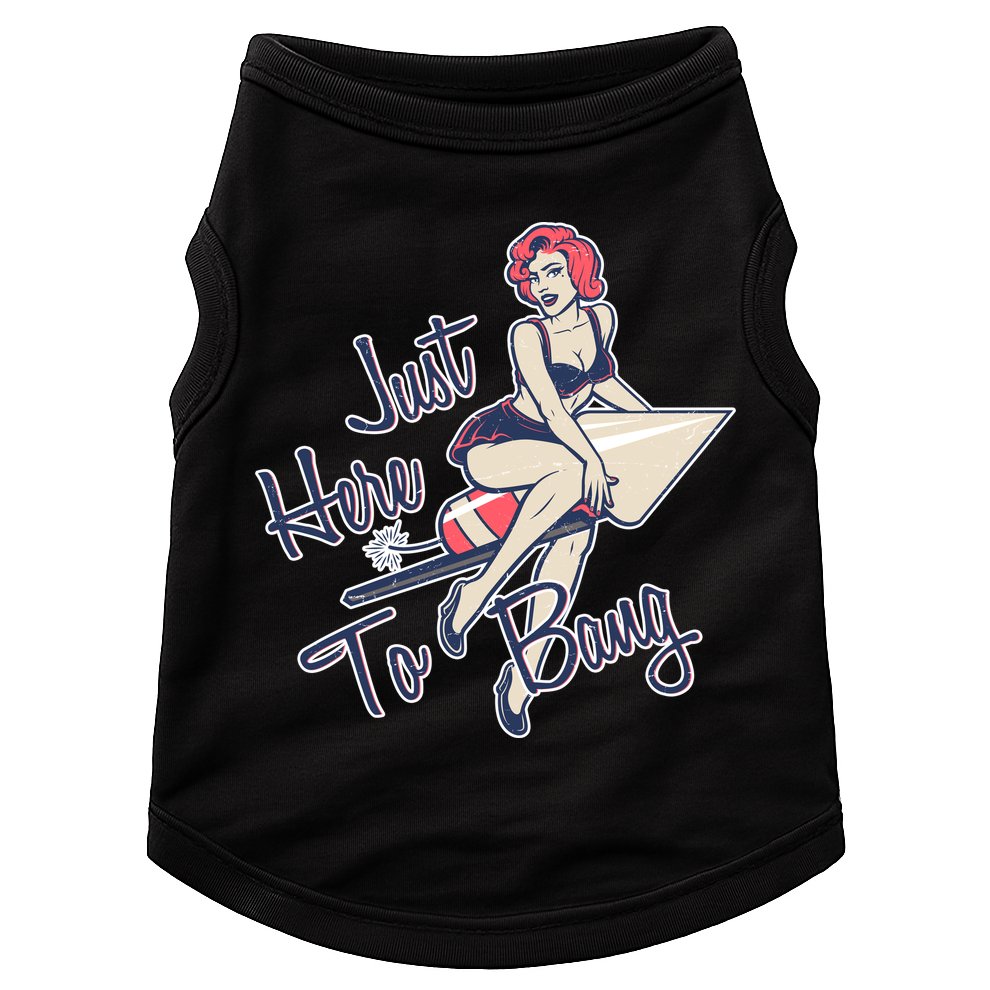 Retro Pin Up Just Here To Bang Doggie Tank