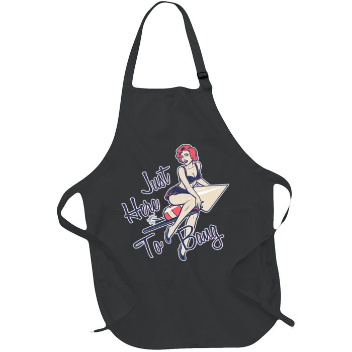 Retro Pin Up Just Here To Bang Apron