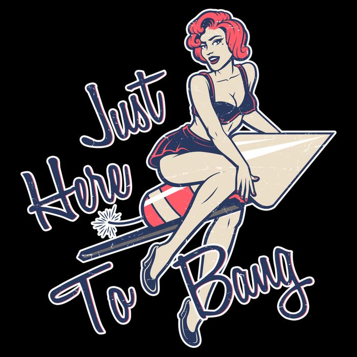 Retro Pin Up Just Here To Bang Apron