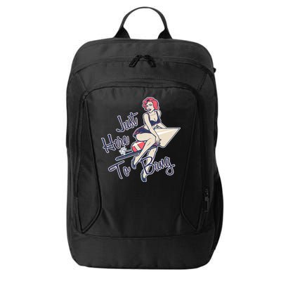 Retro Pin Up Just Here To Bang City Backpack