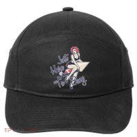 Retro Pin Up Just Here To Bang 7-Panel Snapback Hat