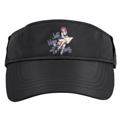 Retro Pin Up Just Here To Bang Adult Drive Performance Visor