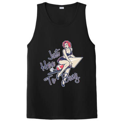 Retro Pin Up Just Here To Bang PosiCharge Competitor Tank